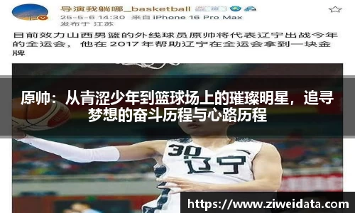 原帅：从青涩少年到篮球场上的璀璨明星，追寻梦想的奋斗历程与心路历程
